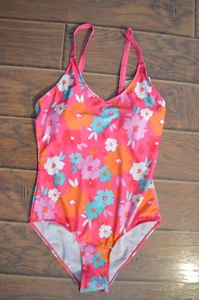 Traje de baño Bobbie Brooks rosa floral flores de una pieza, mujer XL, correas ajustables - Imagen 1 de 4