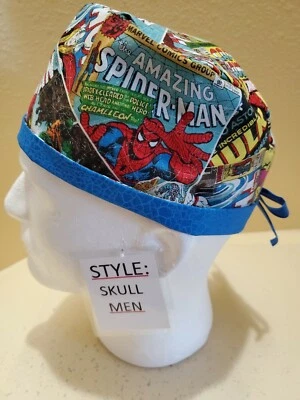 Marvel Comic Book Men's Skull/Chemo Surgical Scrub Hat/Cap Handmade - Image 1 of 4