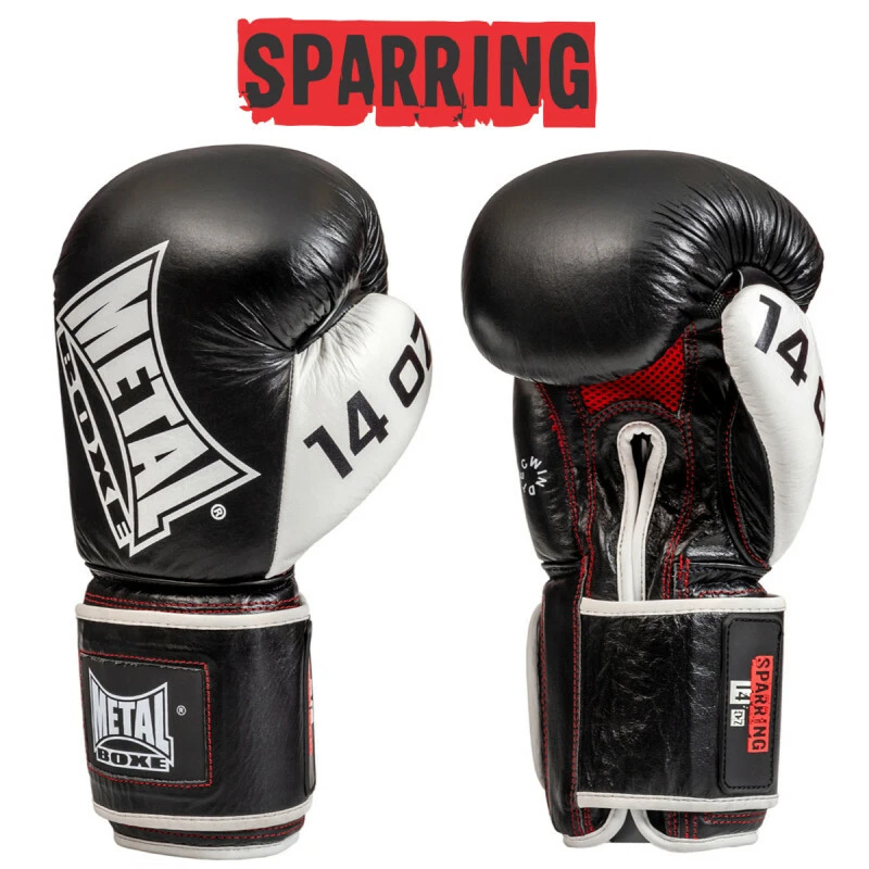 METAL BOXE GANTS SPARRING MB011S NOIR/BLANC