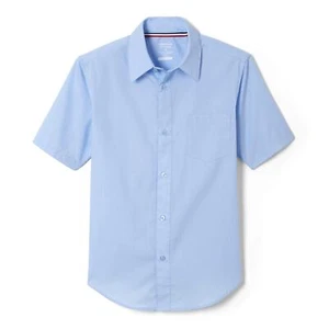 French Toast -boys' Short Sleeve Classic Poplin Dress Shirt, Light Blue, 10 - Picture 1 of 6