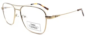 Monturas de gafas para hombre Timex 5:26 PM aviador flexibles GRANDES 57-17-150 doradas - Imagen 1 de 3