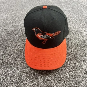 Rare Vintage New Era Baltimore Orioles Black Fitted Hat Sz 7 1/2 USA Made B35 - Picture 1 of 10