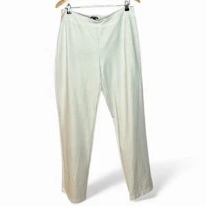 Eileen Fisher Damen Large Tencel Mischung Stretch Pull On Weiß Hose Slim - Bild 1 von 2