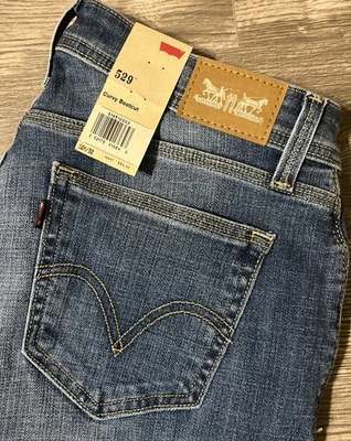 Levi's 529 Curvy Bootcut середины подъема средний стирка синие джинсы размер 10 М (30 x 32) новый с Ярлыками - Изображение 1 из 4