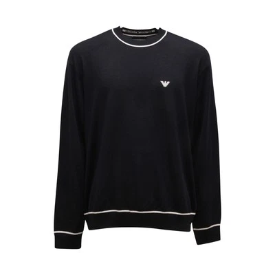 M8444 MAGLIONE UOMO EMPORIO ARMANI MAN WOOL SWEATER BLUE Foto 1 de 4