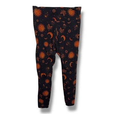 Leggings Grandes Halloween Negro Naranja Elastizados Sin Límites Gótico Sol Luna Foto 1 de 4