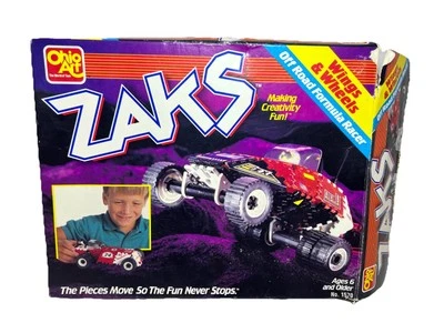 VINTAGE 1987 CAR TOY Zaks Ohio Art Wings & Wheels Off Road Formula Racer Decals - Image 1 of 4