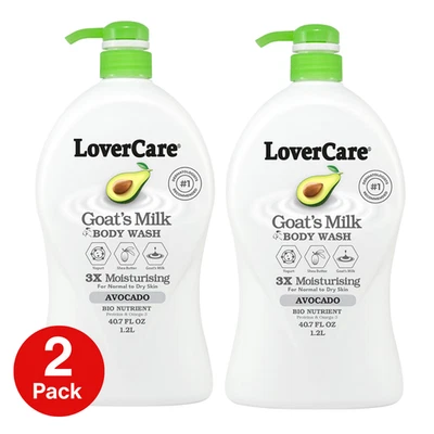 Pack 2- LoverCare Goat's Milk Body Wash with AVOCADO 1200ml - image 1 of 4
