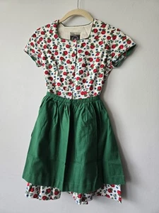 Vintage MODELL HUMMELSHEIM Little Girl's Dress With Apron Floral Print - Picture 1 of 8