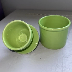 L Tremain Original Butter Bell Crock 2013 Green Ceramic Farmhouse Rustic Cottage - Picture 1 of 6