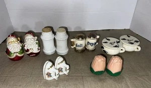 Lotto vintage SALSALE PEPE SHAKER 6 set ferro fiore suo vetro latte Babbo Natale - Foto 1 di 24