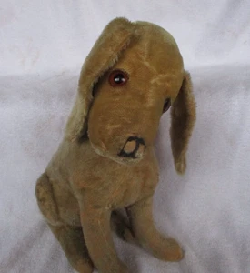 Perro Mohair Early 12 1/2" STEIFF "Treff" con cabeza giratoria y botón de oreja - Imagen 1 de 5