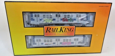 MTH 30-2391-3 O MTA - Graffiti R-17 Subway Add-On Non Powered Set (Set of 2) NIB - Image 1 of 4