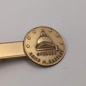 David M Bartley cravatta clip altoparlante casa Massachusetts MA vintage democratico - Foto 1 di 4