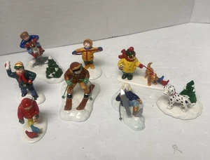 Lote de 8 figuras Department 56 Snow Village - Imagen 1 de 8