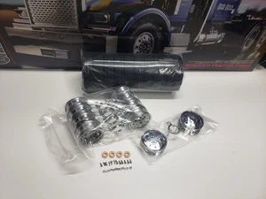 Tamiya King Grand Knight Hauler Globe Liner Rear Wheels Tires V Parts 1/14 Semi - Picture 1 of 1