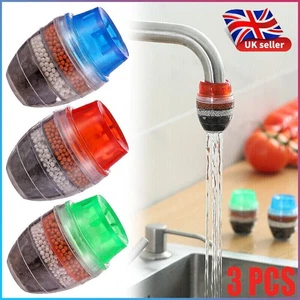 3X Carbon Clean Filter Tap Water Purifier Home Coconut Cartridge Faucet UK Kitch - Picture 1 of 19