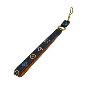 Bracelet téléphone LOUIS VUITTON monogramme multicolore dragonne noir M92598 - Photo 1 sur 7