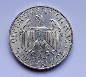Weimarer Republik 3 Reichsmark Mark 1930 A Graf Zeppelin Weltflug Silber - Bild 1 von 2