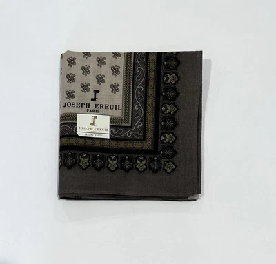 "PAÑUELO DE HOMBRE JOSEPH CLÁSICO GRIS CACHEMIRA ALGODÓN DE COLECCIÓN ART CUADRADO 18,5""" Foto 1 de 4