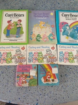LOT OF 8 VTG 1980s Care Bears Books Pizza Hut Sticker Books unused Vintage - Image 1 of 4
