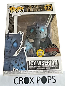 RARE Icy Viserion GLOW Game of Thrones 22 FUNKO POP VINYL NEW IN MINT BOX + P/P - Picture 1 of 1