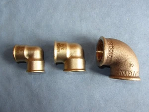 Bogen Winkel 90° IG  Rotguss  1/2 | 3/4 | 1 Zoll Viega Typ 3090 Kupfer Messing - Bild 1 von 7
