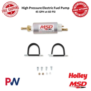 MSD High Pressure Electric Fuel Pump, 45 GPH at 60 PSI, 3/8" Hose Nipple Fitting - Picture 1 of 12