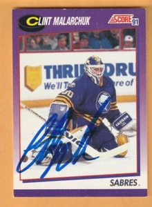 Clint Malarchuk Buffalo Sabres AUTO signed 1991-92 Score 11F - Bild 1 von 2