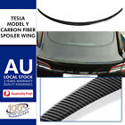 For Tesla Model Y 2019-22 Spoiler Wing Glossy Carbon Car Rear Spoiler Trunk Lip