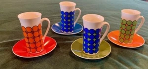 Set of 4 MCM Espresso Demitasse Cup and Saucer by Del Monte - Picture 1 of 9