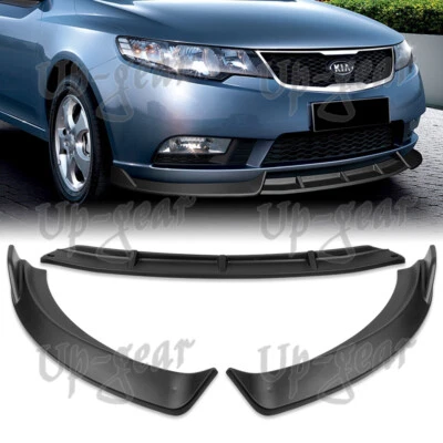 For 2010-2013 Kia Forte STP-Style Matt Black Front Bumper Body Spoiler Lip Kit - Image 1 of 4