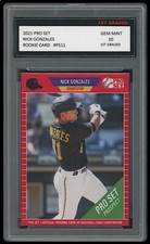 NICK GONZALES 2021 PRO SET (LEAF) 1ST GRADED 10 ROOKIE CARD RC #PS11 PIRATES
