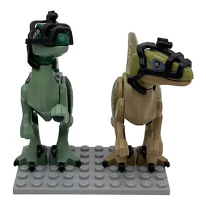 2 Lego Raptor Velociraptor Green Olive Jurassic World Dinosaur Building Toys - Picture 1 of 11