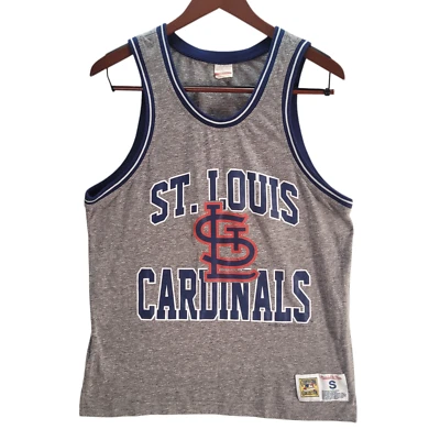 St. Louis Cardinals Mitchell and Ness Sleeveless Tank Top Shirt Navy Womens S - Image 1 of 4