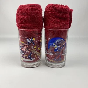 Walt Disney World 25th Anniversary McDonalds Glasses Set Of 2 Epcot Mickey Mouse - Picture 1 of 10