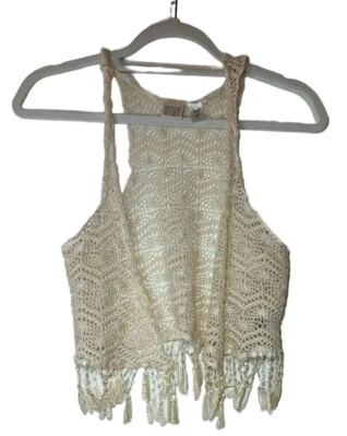 Canyon River Blues Cream Crochet Girls Vest Size 14 Large -A - Image 1 of 4