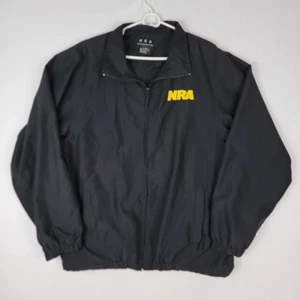 NRA Jacket Coat Men's XXL Black Yellow Solid Waist Length Pockets Embroidered - Picture 1 of 10