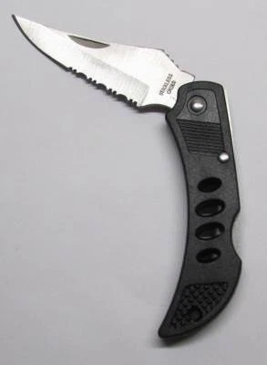 Frost Cutlery Steel 3" Black VULTURE II Folding Lockback KNIFE 15-278B NEW - Image 1 of 4