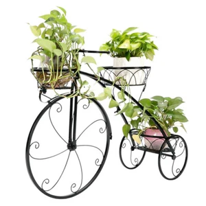 3-Tier Bicycle Plant Stand Wrought Iron Tricycle Planter Home Garden Patio Decor - Picture 1 of 12
