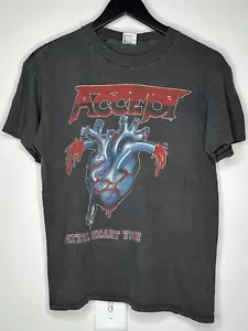 T-shirt vintage 1985 Accept Metal Heart Tour concerto taglia L - Foto 1 di 17