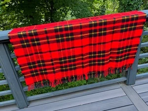 Vintage Faribo Plaid With Fringe Throw Blanket Approximately- 60”x 50” - Picture 1 of 7