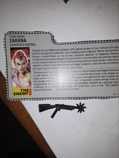 Gi Joe 1983 Zarana Card And Original Weapon