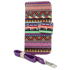 NEU ELEGANI Tribal Vegan PU Leder iPhone 5/5S/SE Geldbörse Magnetverschluss Hülle  - Bild 1 von 4