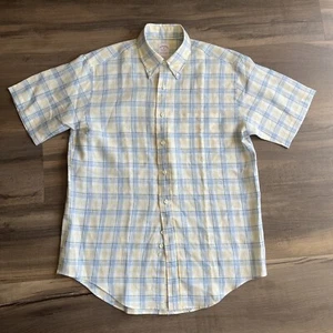 Brooks Brothers Herren Original Poloshirt Button-Down 100% Irish Linen kariert M - Bild 1 von 10