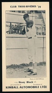 1939 Kimball Automobiles -HENRY BLOCK *Left Field* (Trois-Rivieres Trios) - Picture 1 of 2