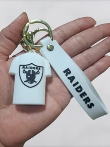Neu Las Vegas Raiders Team NFL Gold Schlüsselanhänger Metall weiß und schwarz - Bild 1 von 3