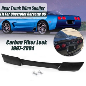 Carbon Look For 1997-2004 Corvette C5 Rear Trunk Spoiler Wing ZR1 Extended Style - Picture 1 of 13