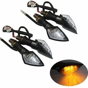 4 x Carbon Indicators for Honda Yamaha Suzuki Kawasaki Ducati BMW R1 R6 GSXR CBR - Picture 1 of 7