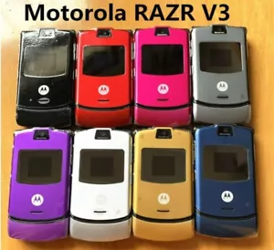 Original Motorola RAZR V3 2G Flip GSM Unlocked Bluetooth MP4 video Mobile Phone - Picture 1 of 27